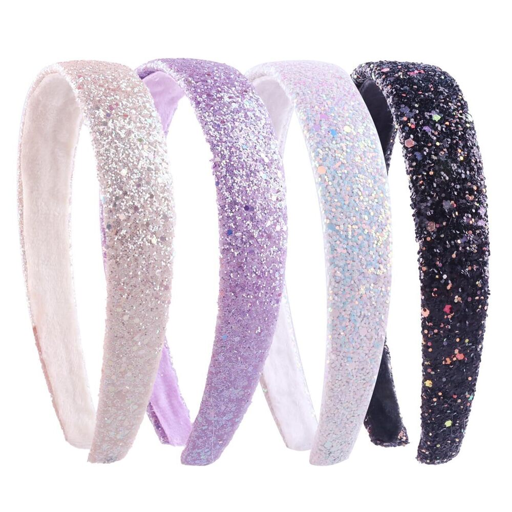 5671 Glitter Headbands for Girls Wide Sparkly Headbands for Little Girl